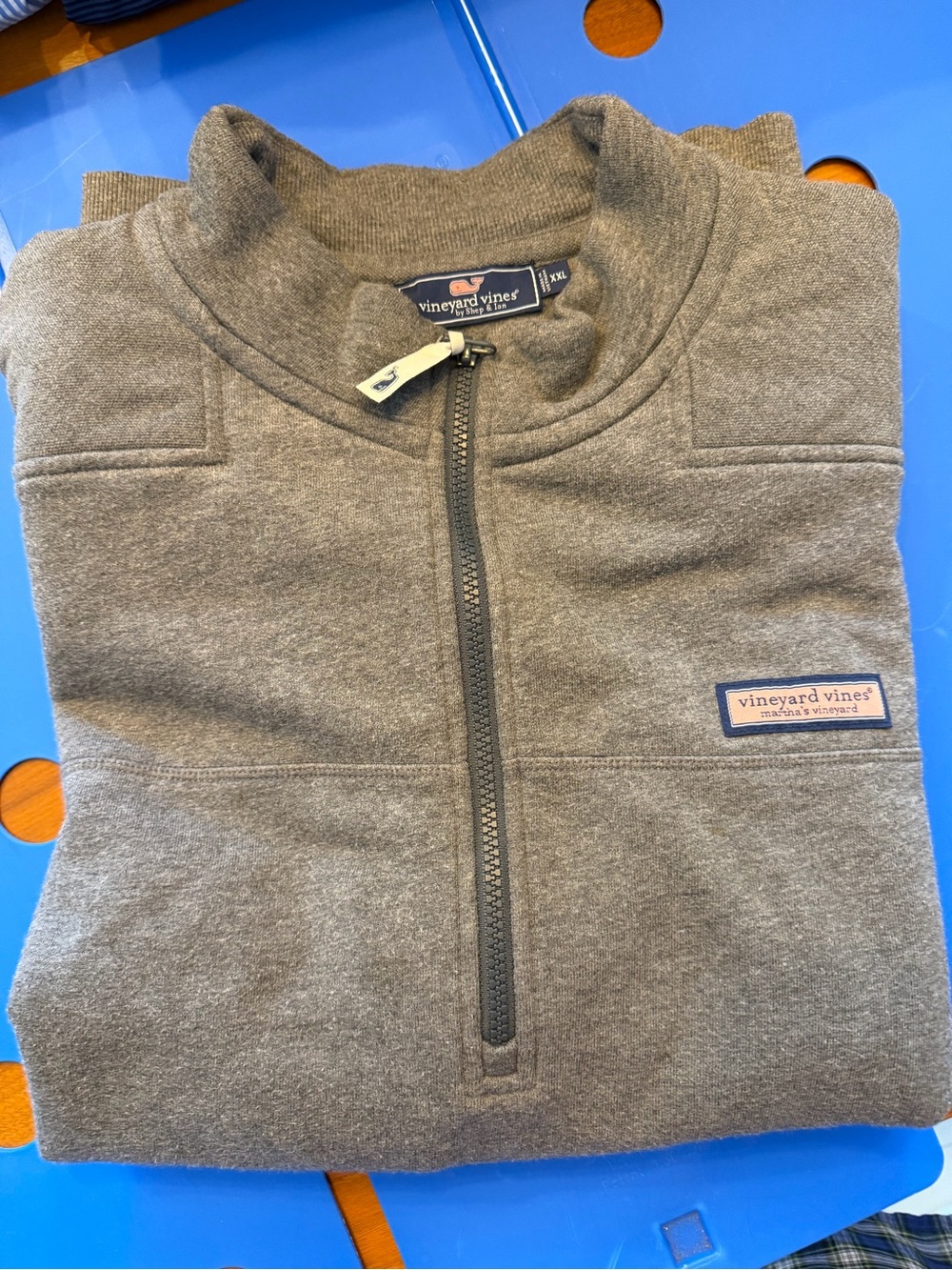 Vineyard Vines Men's Heather Gray Quarter-Zip Pullover